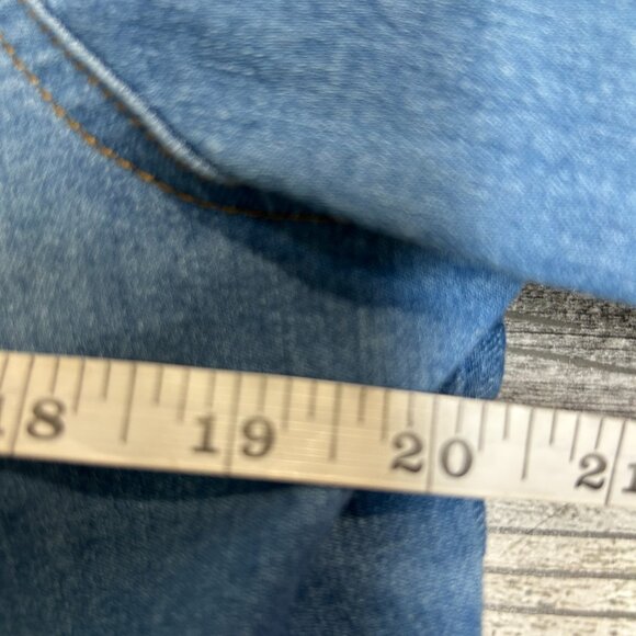 Alia Womens Jean Jacket Size 12P Stretchy Metal Button Western Country Cottage - Picture 6 of 7
